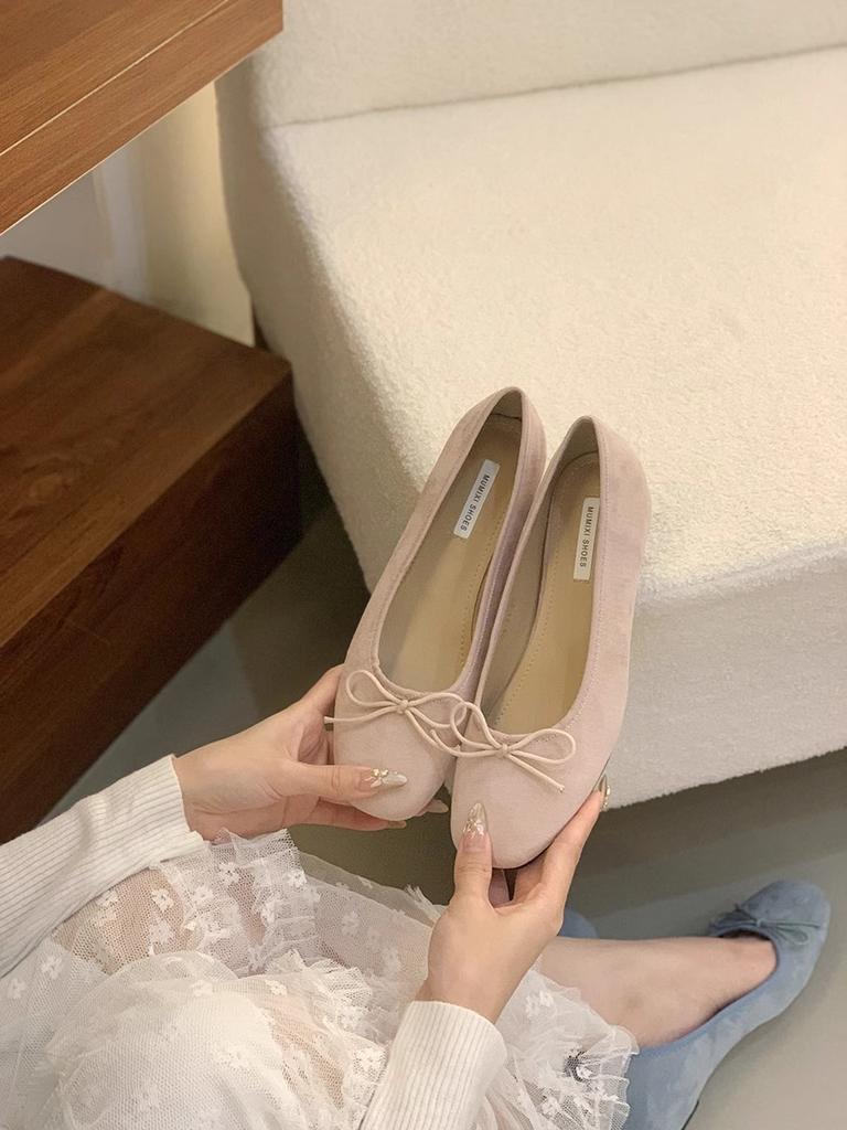 Retro Bow Single Shoes Female 2025 New Summer Within The High Female Shoes Red Ballet Flat Shoes Zapatos De Mujer