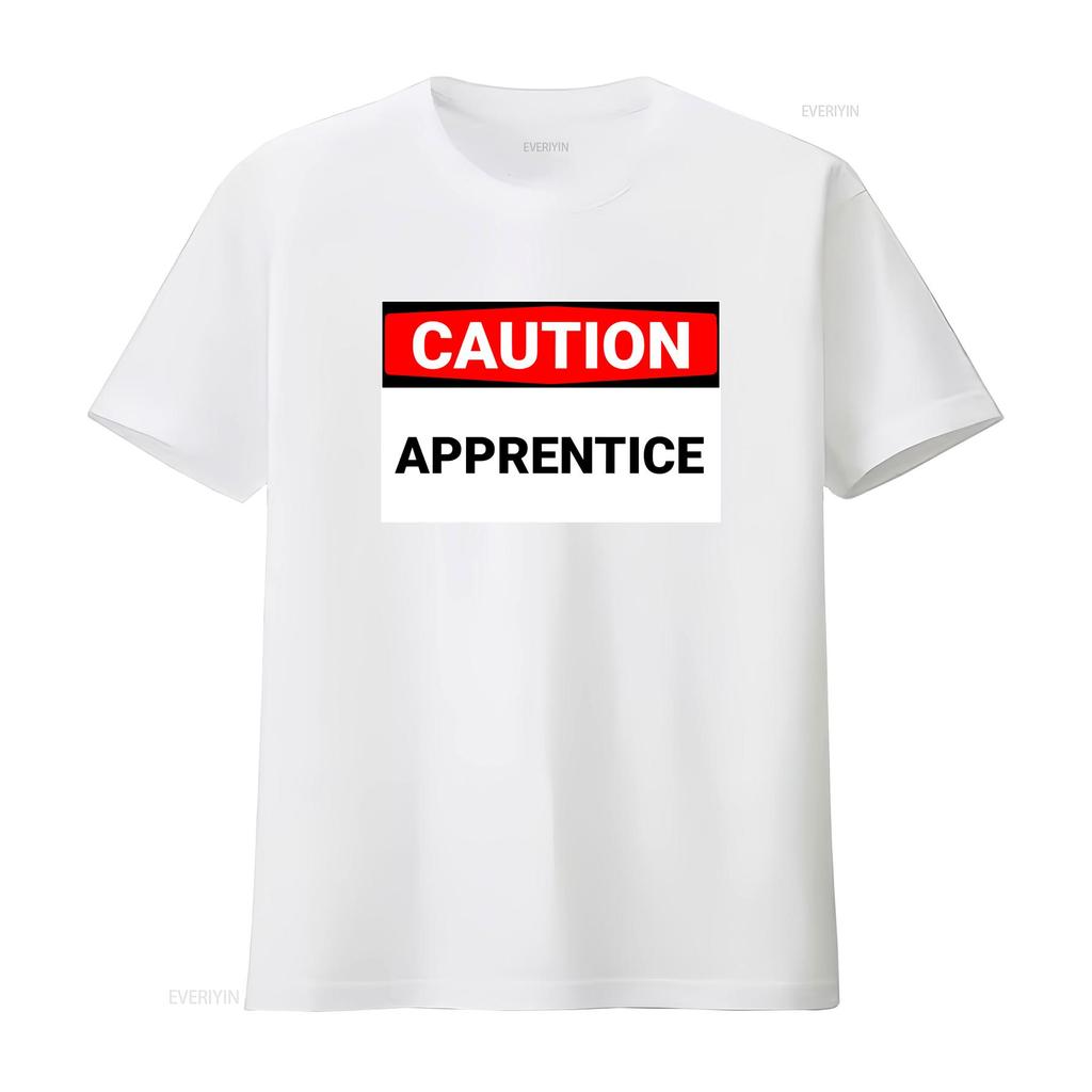 Caution Apprentice Funny Humorous Active T Shirt vintage Washed Top For Everyday Wear Soft Stretched Comfortable Unisex homme