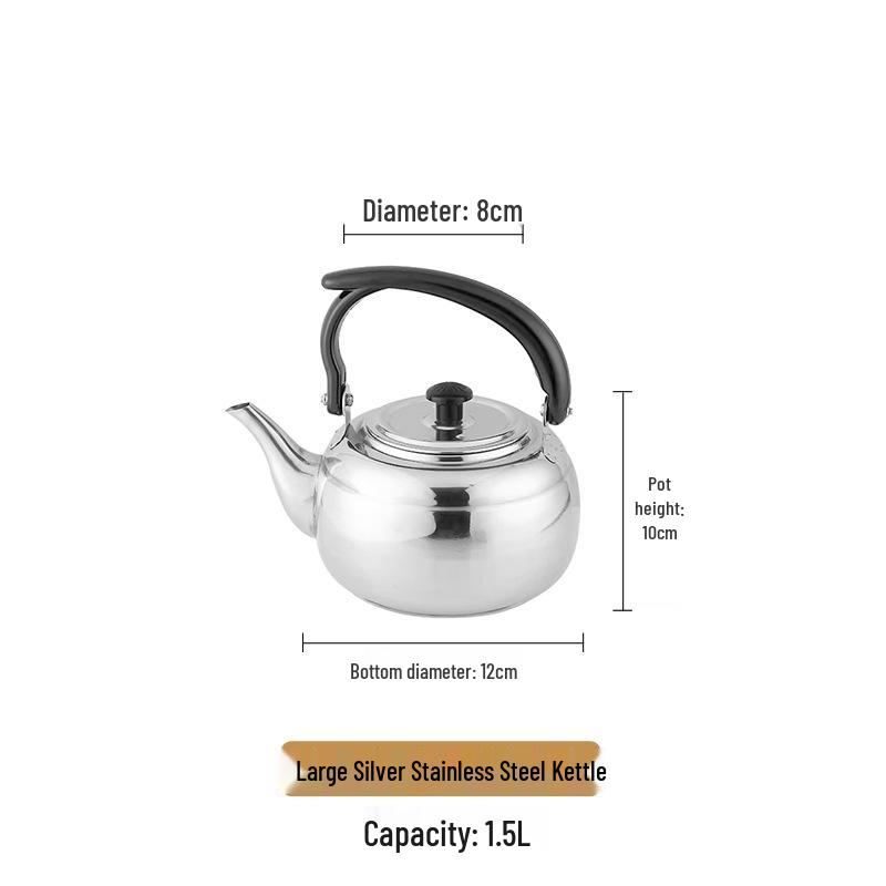 Thickened Stainless Steel Black Classical Teapot for Restaurant and Hotel, Induction-Compatible, Small Tea Art Kettle.