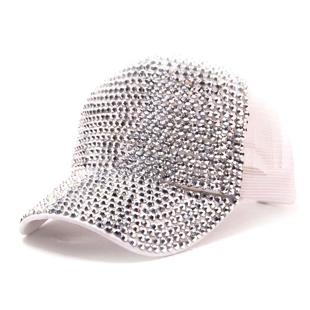 Women's Rhinestone-Inlaid Korean Style Baseball Cap - Sun Protection Fashion for Spring/Summer