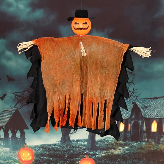 Halloween Hanging Ghost Decoration Pumpkin Head Ghost Haunted House Prop Ghost Decoration for Yard Patio Garden Indoor Outdoor Use