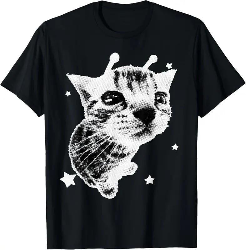 Alien Cat Meme Retro Silly Cat Vintage Kitty Funny Shirt T-Shirt S