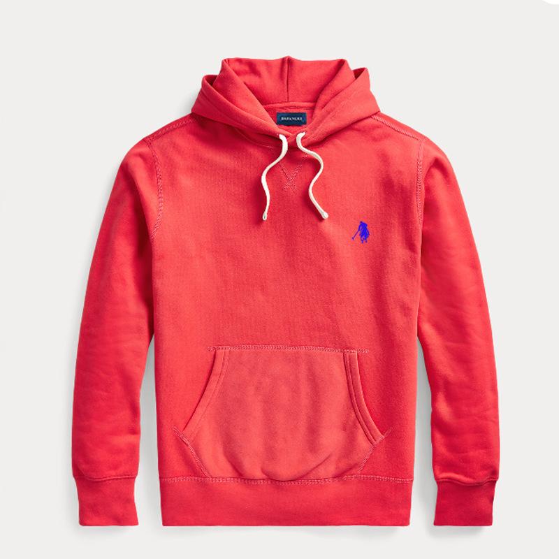 Men's Fleece-Lined Polo Sweatshirt: Autumn/Winter Small Horse Embroidery Hoodie