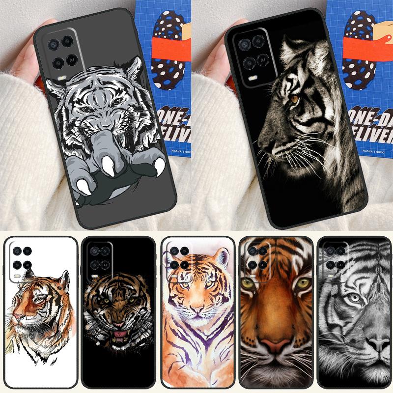 Lion Tiger Face Case For Oppo A16 A76 A96 A58 A78 A98 A5 A9 A91 A15 A17 A77 A52 A72 A74 A94 A54S A57S Cover