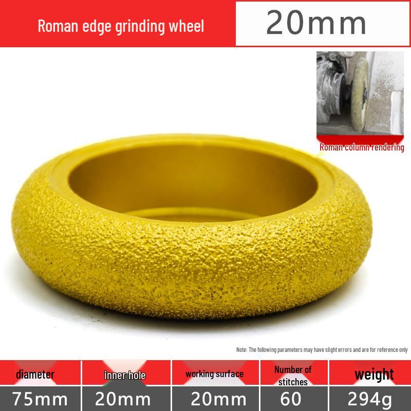 Brazed Diamond Flat Angle Grinder for Roman Column Quartz Stone & Ceramic Tile Edge Grooving.