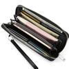 Men's Top-Grain Leather Zipper Clutch Wallet