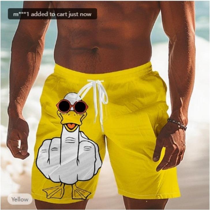 Letní 3D Zábavné Kreslené Zvířata Potisk Šortky Módní Ležérní Plážové Pánské Šortky