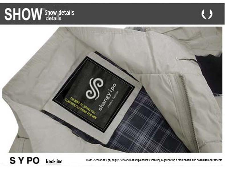 Men's Plus Size Stand-up Collar Jacket for Business Casual - Spring/Autumn Fashion