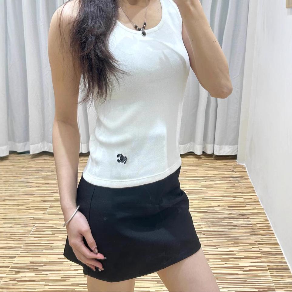 Nowy Wiosenno-Letni Damski Top Dzianinowy na Ramiączkach Wysokiej Klasy