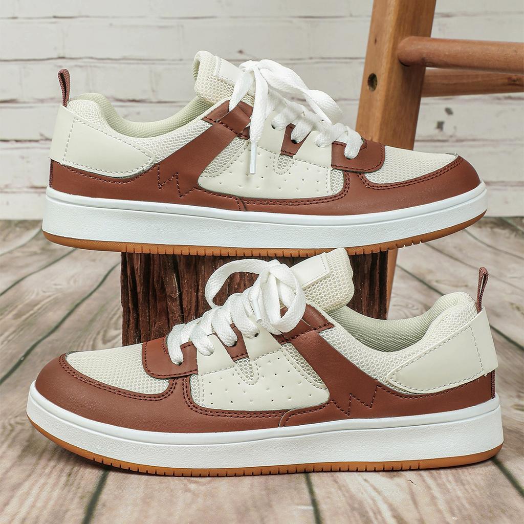 Board Shoes Mesh Casual Sneakers Fashion Flat Shoes Low-cut Leisure Sports Shoes Outdoor Walking Flats Casual Versatile