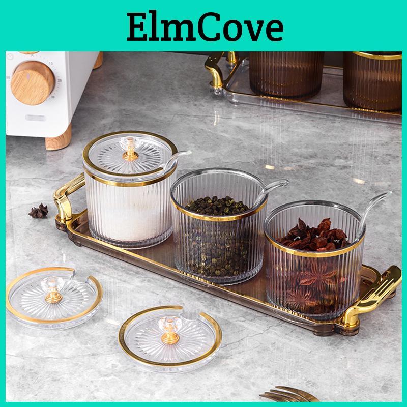 Jar Salt Acrylic Sealed Seasoning Moisture Proof Seasoning Box Kitchen Seasoning Jar Cover Device Shelf
