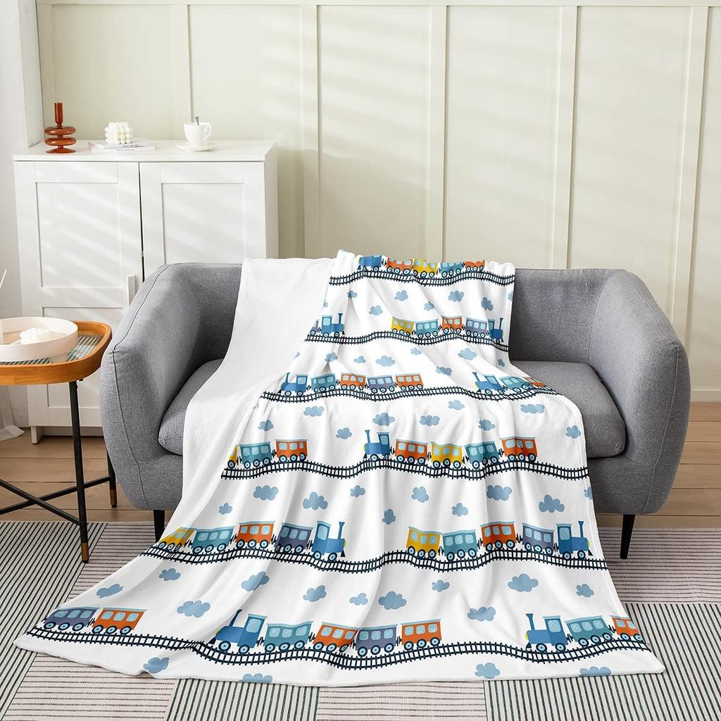 Construction Truck Blanket Kids Boys Cartoon Excavator Plush Throw Blanket Fuzzy Flannel Tractor Blankets for Bed Couch Sofa