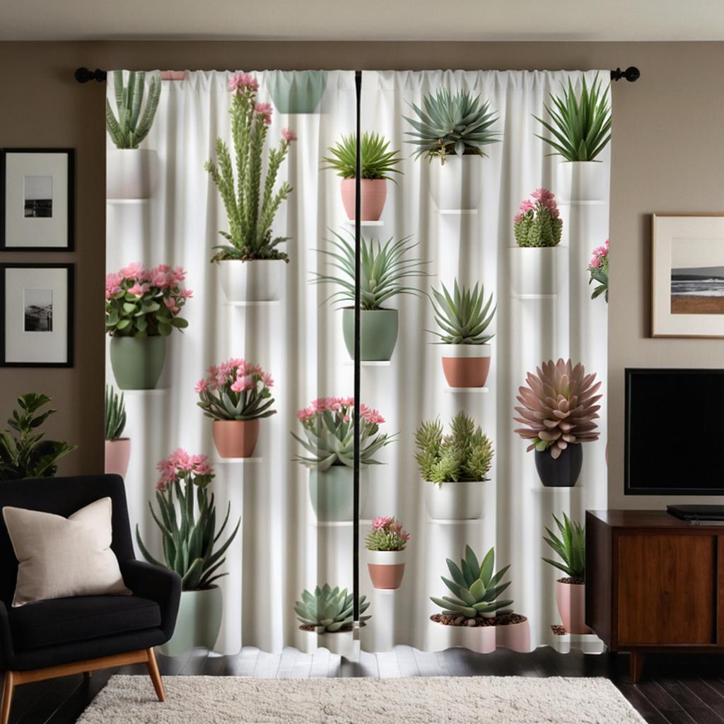 2pcs HD indoor pot pot Green plant decorative curtain Green digital printed curtain home decoration style decoration living r