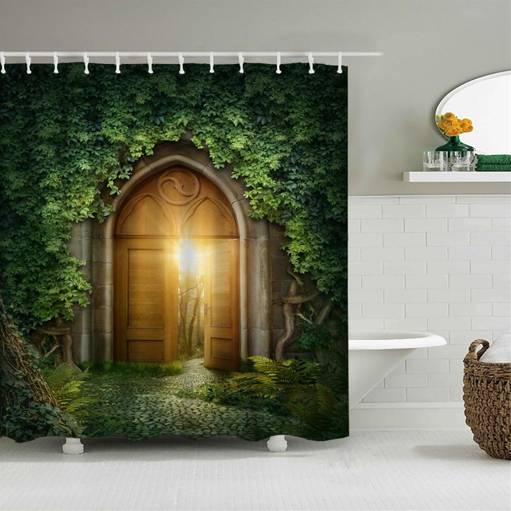 Fairy Dream Forest Shower Curtain Waterproof Bathroom Curtain Polyester Cartoon Fantasy Bath Curtain Home Decoration With Hooks