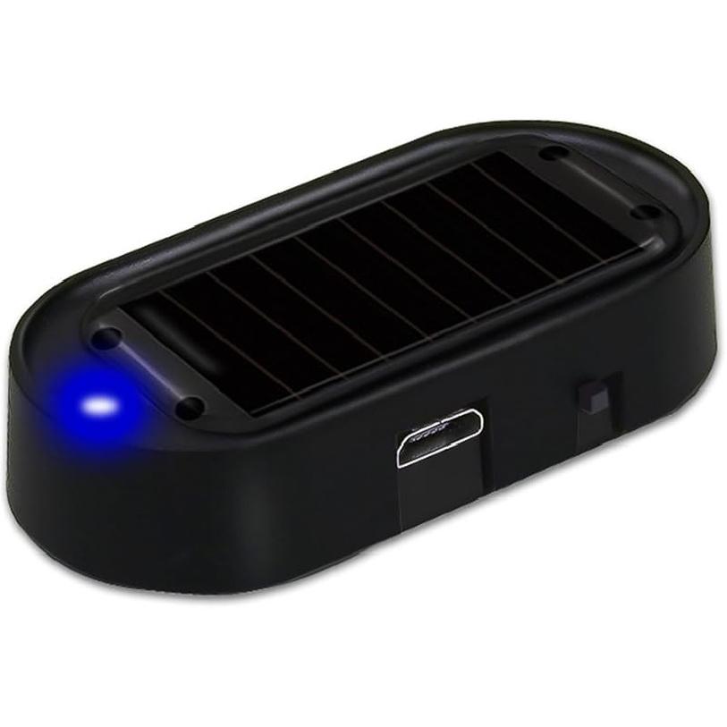 Car Solar Power Simulated Dummy Alarm, Anti-Theft LED Flashing Security Light Fake Lamp, Automotive Warning Interior Safety Lights with USB Charger