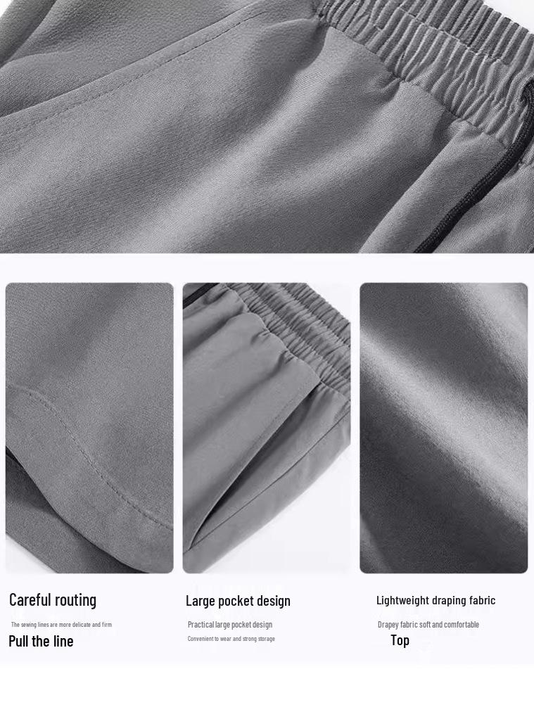 Pánské ležérní sportovní šortky z ledového hedvábí - Lehké, volného střihu, letní šortky pro uvolněný vzhled