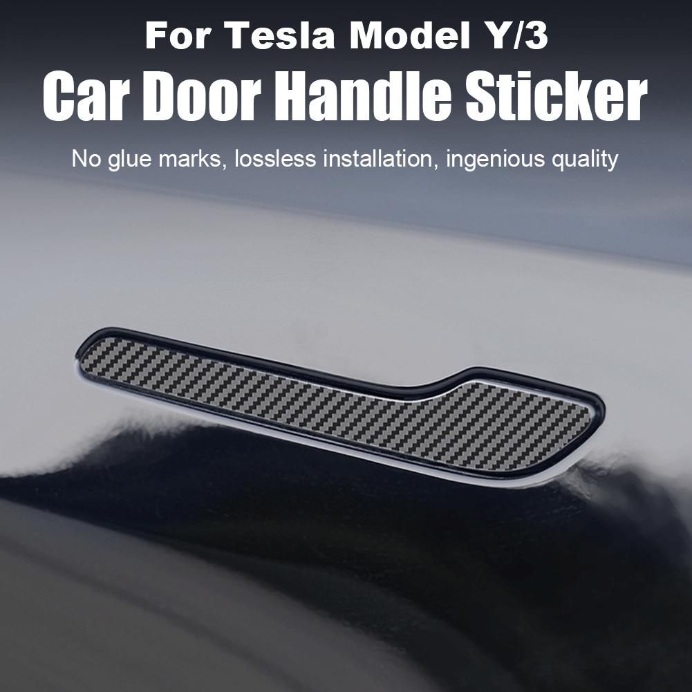 4pcs Door Handle Sticker For Tesla Model Y Juniper 2025 Door Wrap Cover Paste Protector Modification Accessories 2025
