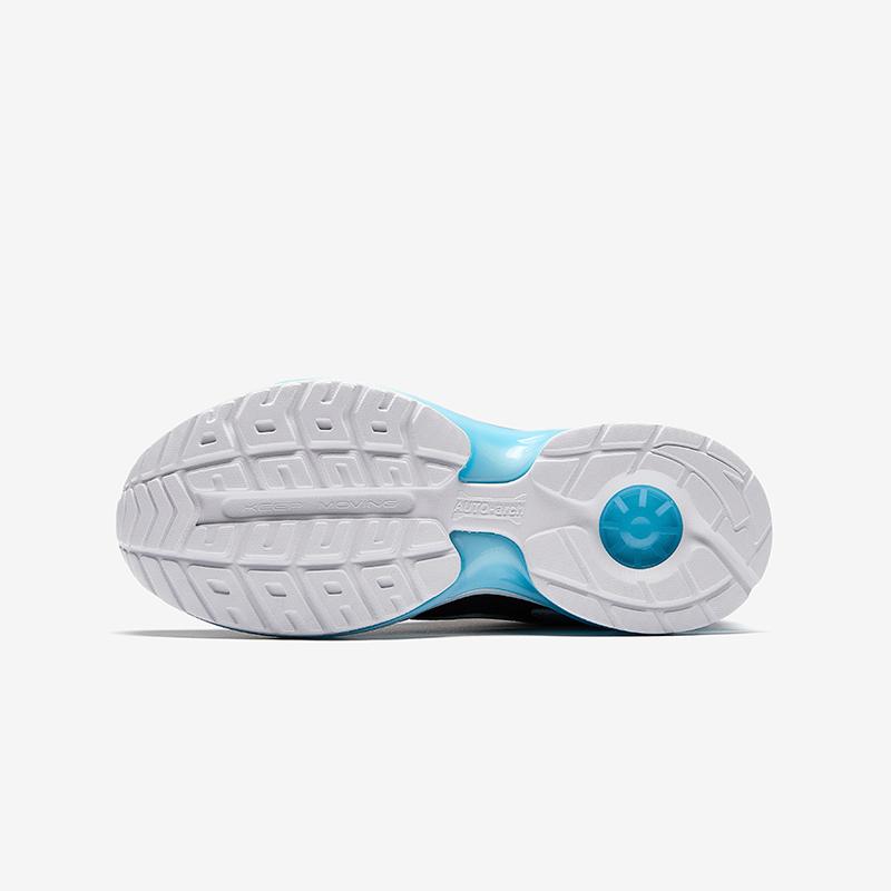 Anta Kids Casual Lightweight Breathable Shock Absorbing Low Top Running Shoes Men sneaker Black Silver Iceland-Blue A12445536-1