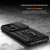 KEYSION Shockproof Case for Honor 90 5G 90 Lite 5G Slide Camera Lens Protection Ring Stand Phone Cover for Huawei Honor 70 Lite