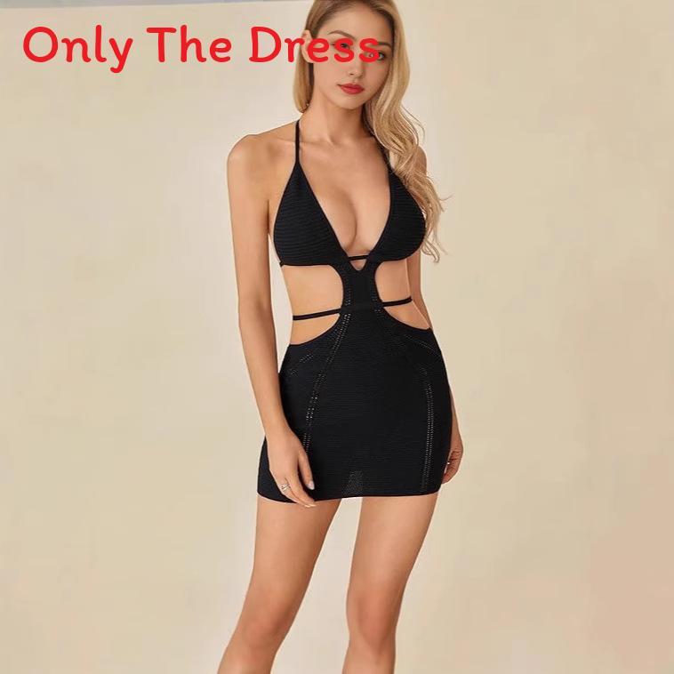 Sexy Spaghetti Strap Dress With Cross Ties For Summer Casual Wear