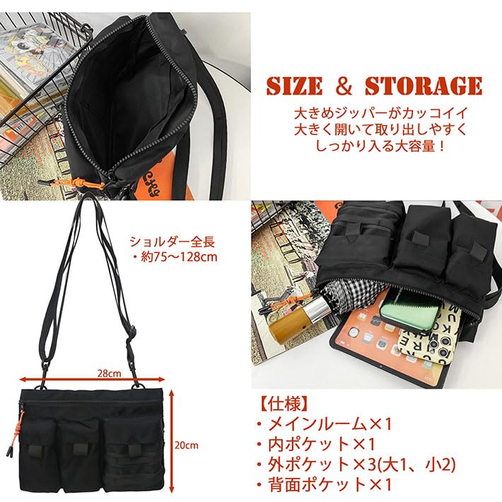 LTG Sacoche Body Bag for Men and Perfect for Outdoor 7987314 MA-1 Military-Style Women, One-Shoulder, Crossbody, Water-Repellent, Activities,