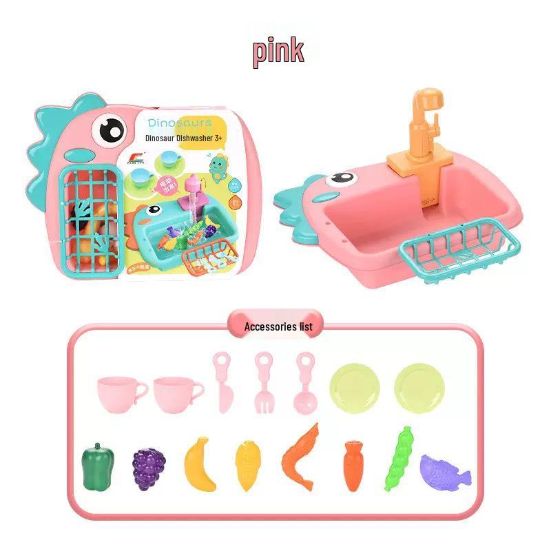 Kids' Automatic Water Cycle Dishwasher & Bird Bath Play Set