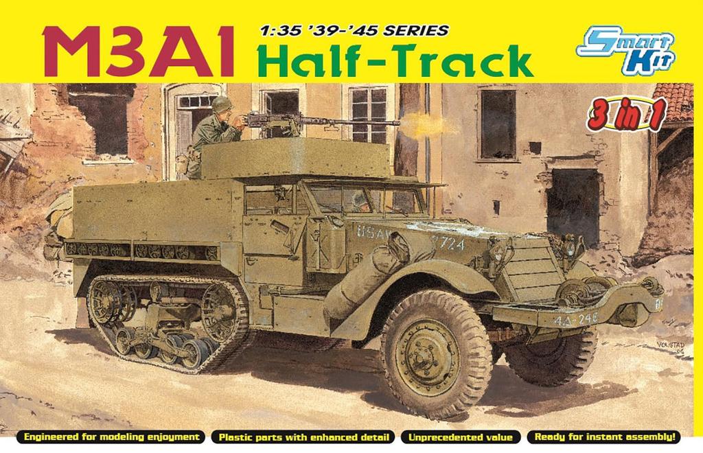Platts Dragon WW2 American M3A1 Half Track 3in1 Included Plastic Model DR6332F 1/35 Figure/Equipment