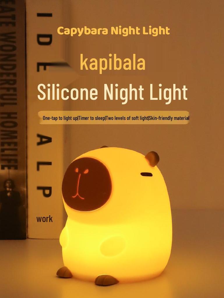 Smart Capybara Night Light: Seven-Color Patting Lamp and Birthday Gift Ornament for Bedroom