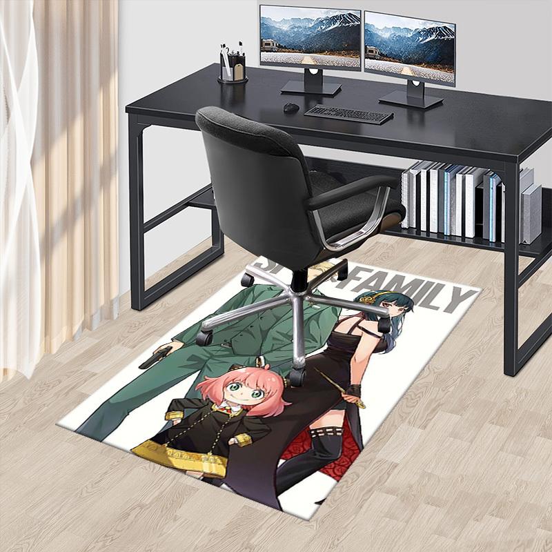 

1pc Spy x Family Inspired Anime Chair Mat - Office Desk Carpet with Cute Pink Hair Girl Design, Non-Slip Rug for Home Decor, Suitable for All Seasons, 60cm by 90cm