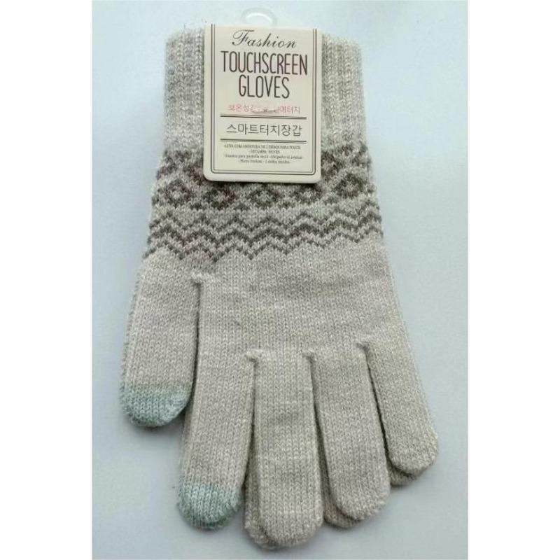 

Женские перчатки вязаные перчатки зимние теплые перчатки шерстяные флисовые утепленные перчатки жаккардовые теплые перчатки One Size бежевый