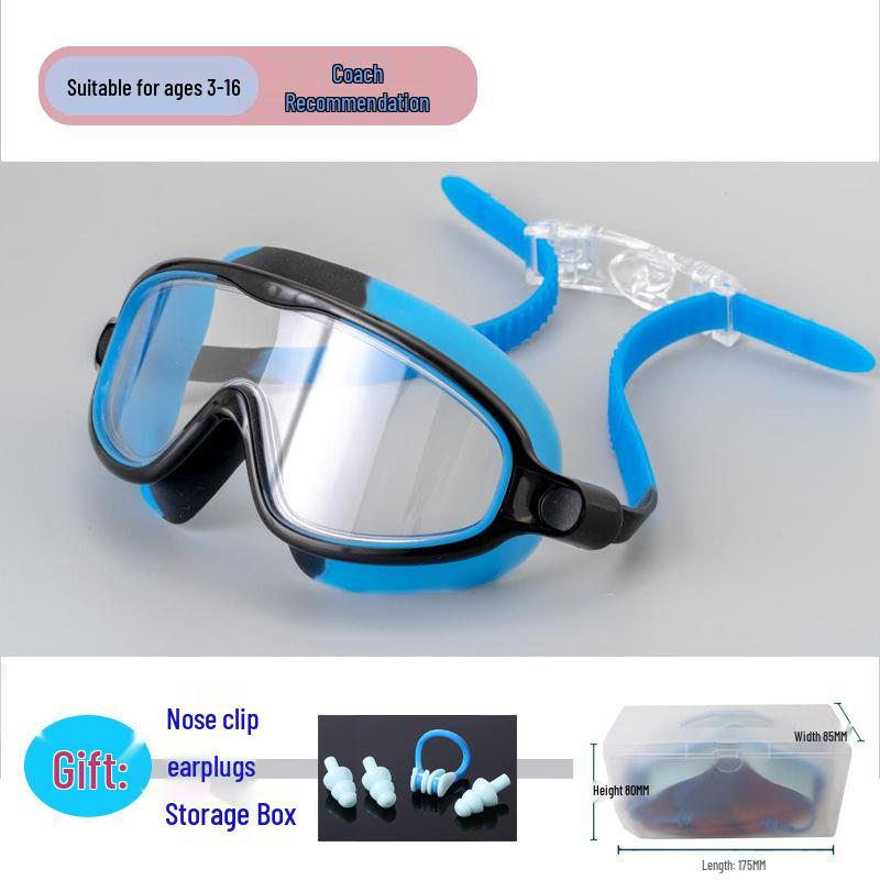 Best-Selling Kids' Large Frame Anti-Fog Waterproof Swim Goggles