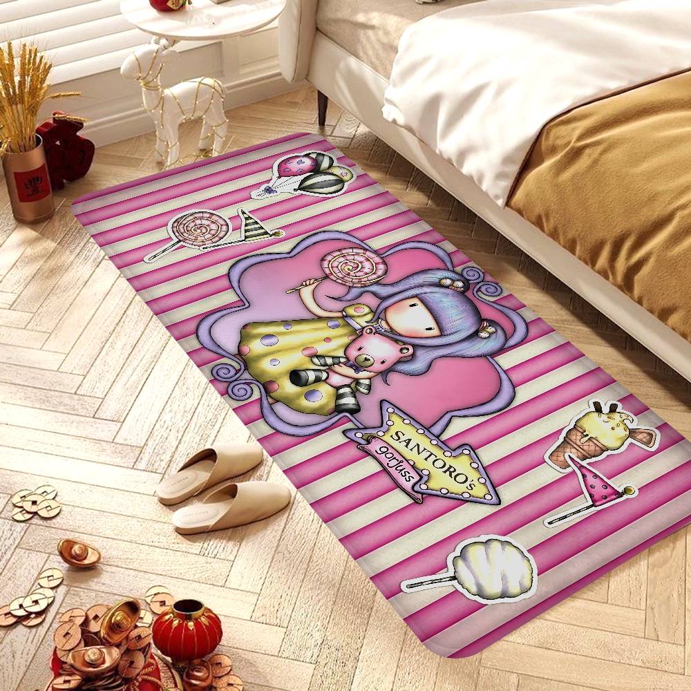 Cute Gorjusses Cartoon S-Santoro Entrance Door Mat Nordic Style Bedroom Living Room Doormat Home Balcony Anti-Slip Modern