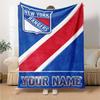 Name Custom New York Rangers Print Flannel Blanket High Quality Warm Comfortable Cover for All Seasons Perfect for Gifts Home Decor