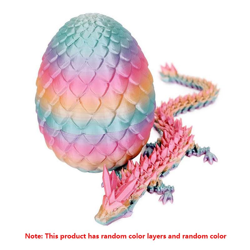 3D Printed Dragon Egg With Dragon Full Articulated Dragon Modle Movable Rotatable Articulated Desktop Ornament Kid Toy