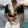 Summer High Quality 3D Zipper Lapel Neck Short Sleeve Thin Casual T-shirt for Cross-border Dropshipping