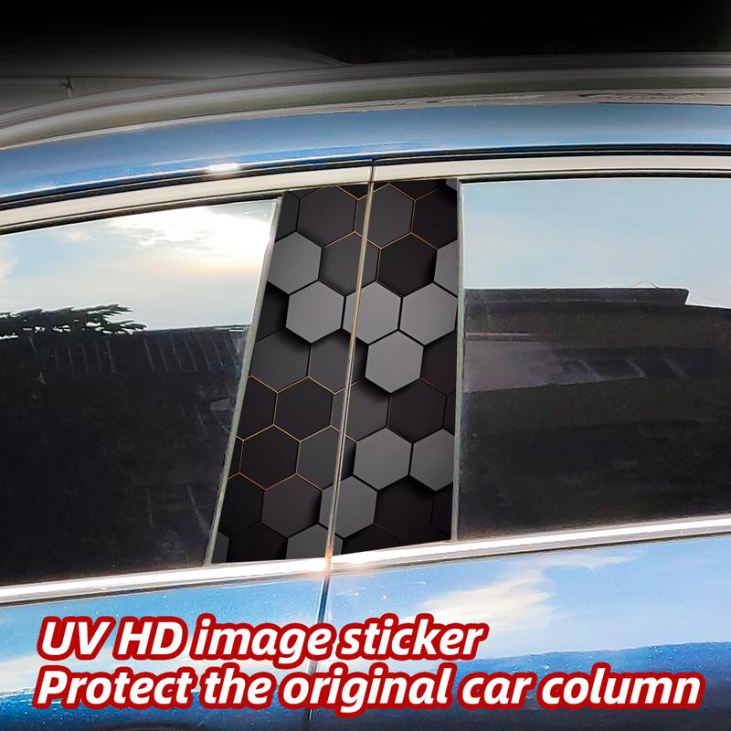 Honeycomb Car Stickers Auto B Pillar Waterproof Center Column Decoration Cover Scratches DIY Car Doors Pillar Decals Accessories