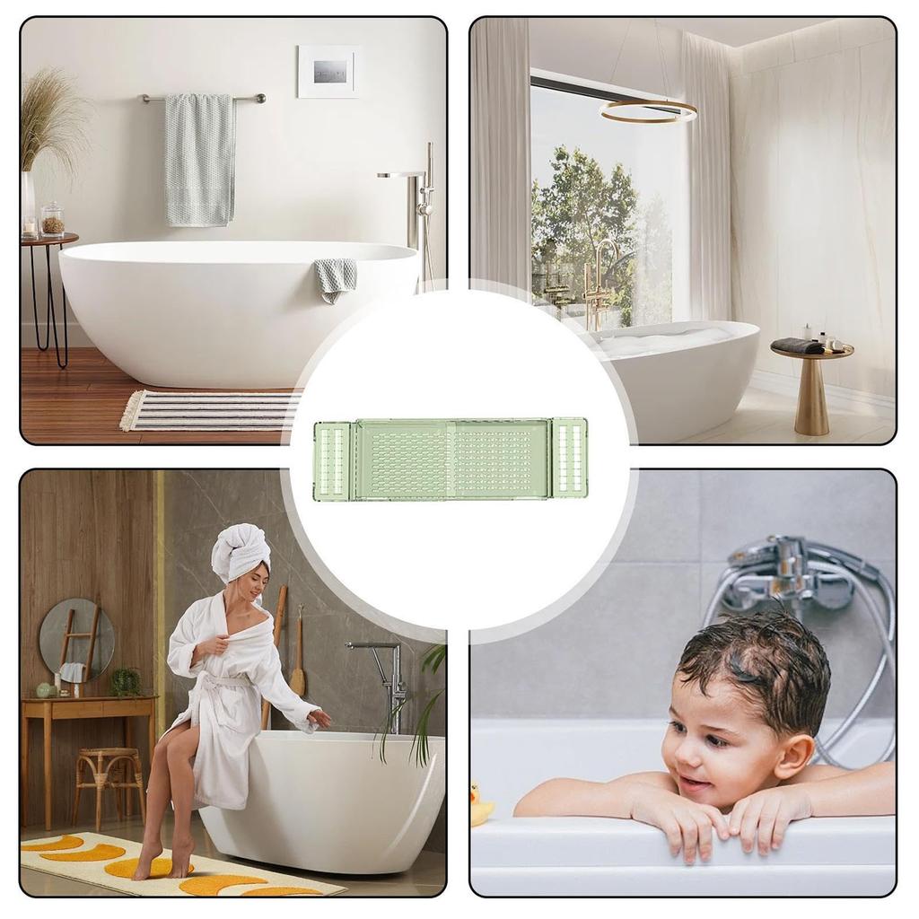 Multipurpose Bath Tub Rack with Adjustable Designs Conveninet for Holding Snacks Tablets and Bathroom Accessories