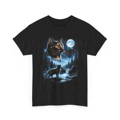 Tortoiseshell Cat Howling At Moon Celestial Parody Design T-Shirt