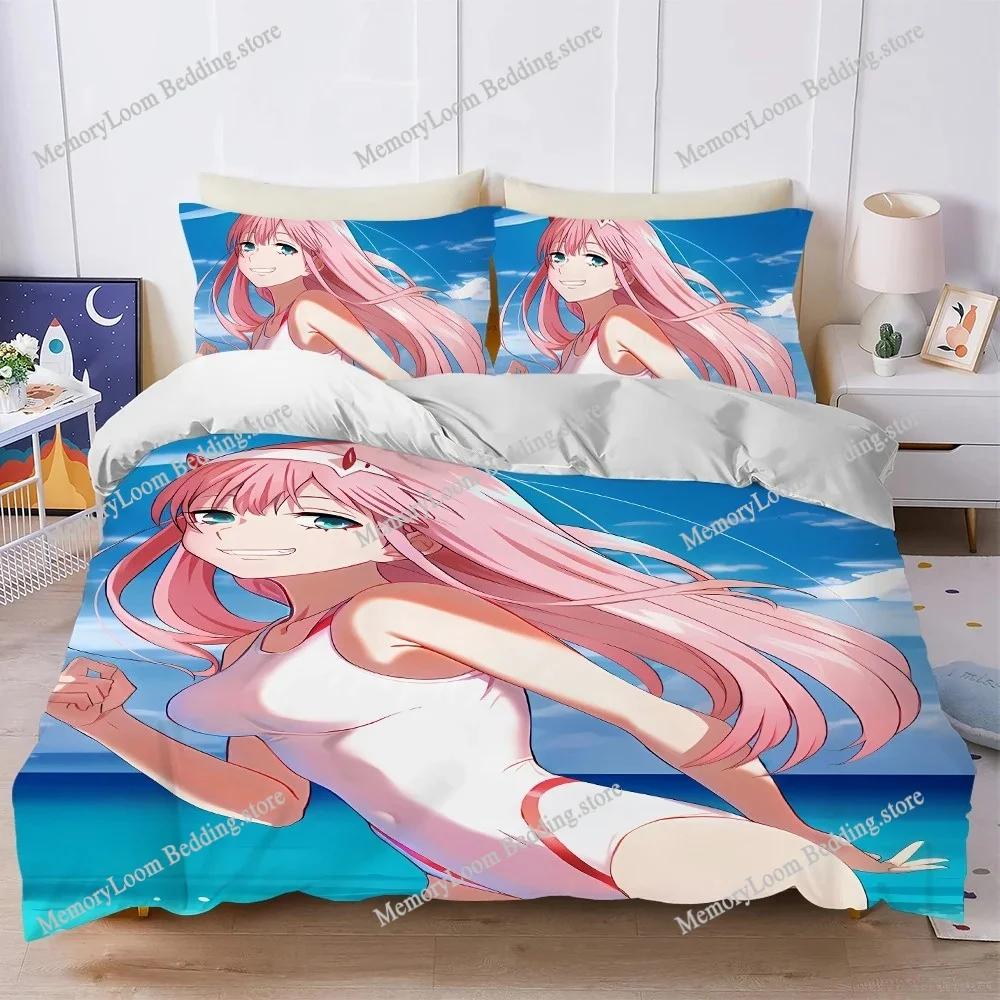 D-Darling In the F-Franxx Zero Two Duvet Cover Set Bedding Soft Laundry Cotton Bed Four Seasons Student Dormitory Home Textile96