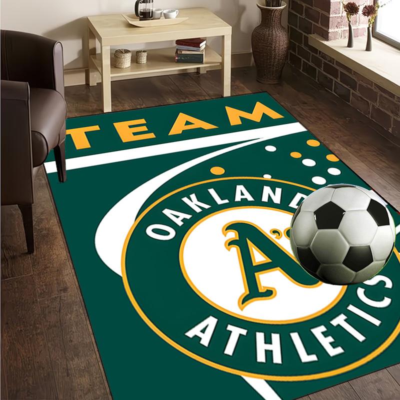 Athletics Oakland Emblem Rug Office Carpet Non-Slip Mat, Chair Rug Floor Covering for Gaming, Bedroom, Living Room , Home Decor Christmas Gift