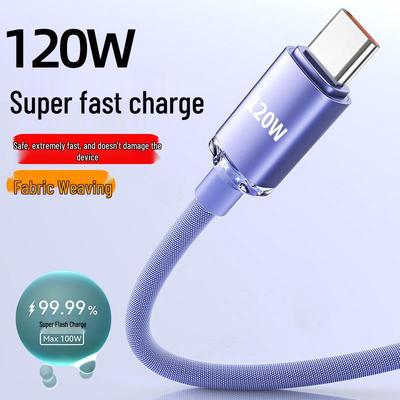 Cavo di Ricarica Rapida Type-C Crystal Shine da 120W per Dispositivi Huawei, Honor, Vivo, OPPO