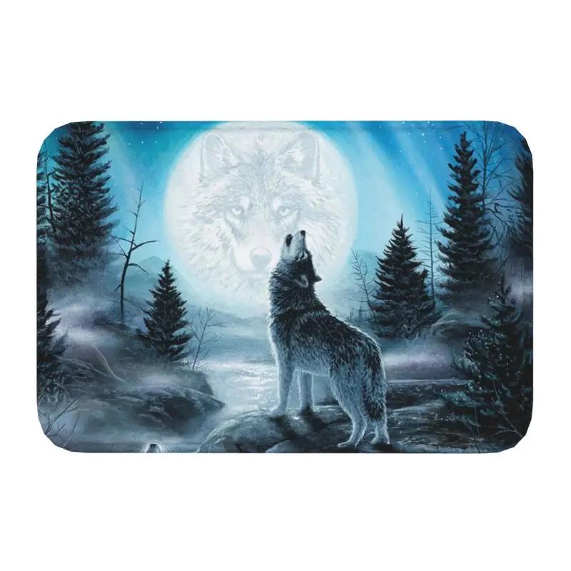 Animal Wolf Front Floor Door Entrance Mat Indoor Kitchen Bathroom Doormat Bedroom Carpet Rug