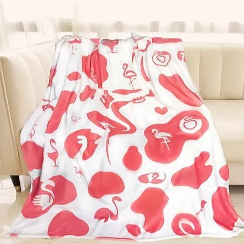 Pink Flamingo Flannel Blanket Lightweight Soft Sofa Blanket Direct Supply
