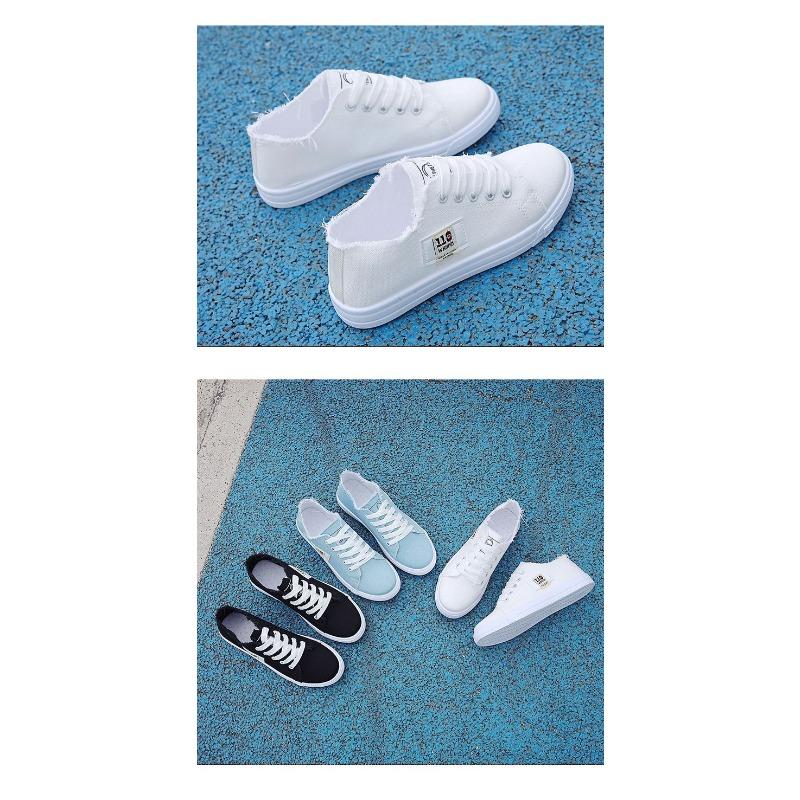 Women's Canvas Shoes, New Spring & Autumn Korean Style Flat Casual Shoes, Thin Single Shoes for Summer, Ins Fashion Sneakers for Students