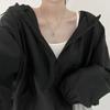 Navava Women Thin String Long Sleeve Hooded Zip Up