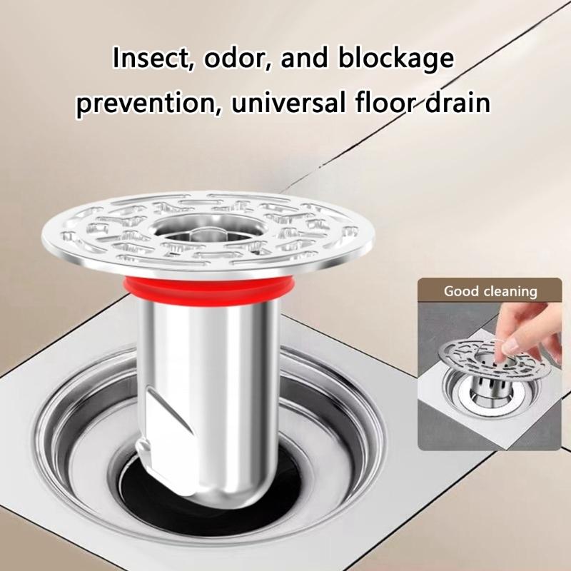 Round Shower Floor Drain Cores AntiOdor Self Closing Floor Strainer Hair Catcher for Bathroom Kitchen Balcony Garage