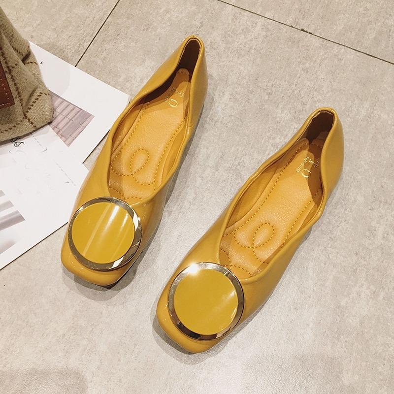 Fashion Spring Summer Soft Shoes Women Flats Fashion Brand Elegant Ladies Single Shoes Black Red Yellow Plus Size 42 D430