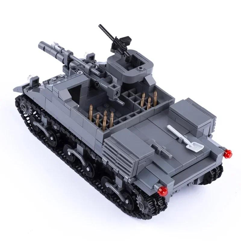 New MOC WW2 USA M7Priest Car Building Blocks Tank Soldiers Figures Parts Weapons for Children Bricks Army Artillery Military Toy