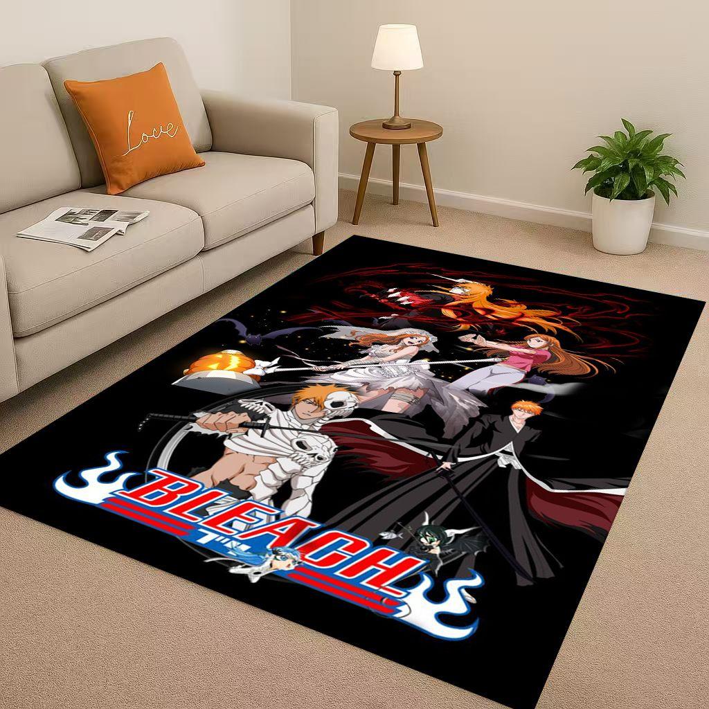Anime Bleach Kurosaki Ichigo Cartoon Wohnzimmer Rutschfester Teppich für Schlafzimmer Sofa, Leicht zu reinigen Heimdekoration Fußmatte Spielmatte