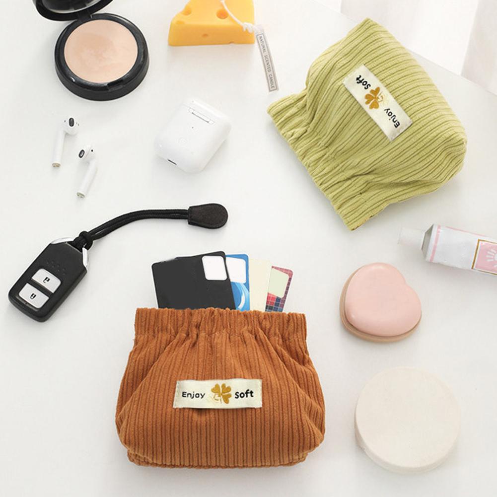 Home Storage Bags Organizing Bags Shopping Bags Corduroy Wallet Portable Travel Lipstick Bag Storage Bag Data Cable Storage Bag
